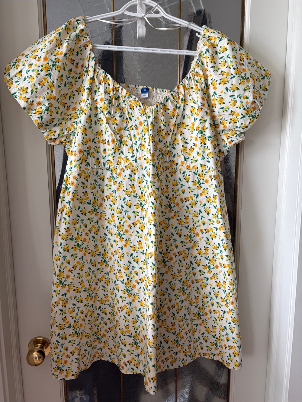 Summer Dress with Yellow Floral Print